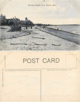 Michigan Port Huron Huronia Beach mica map * circa 1910