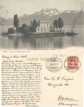 Ile de Clarens et la Dent du Midi - Île de Salagnon o 06.03.1908