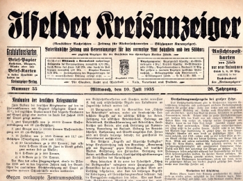 Ilfelder Kreisanzeiger weekly newspaper July 10, 1935