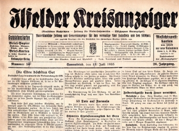 Ilfelder Kreisanzeiger weekly newspaper July 17, 1935