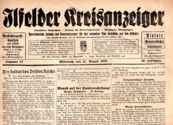Ilfelder Kreisanzeiger Wochenzeitung 21. August 1935