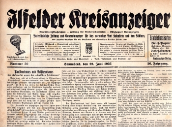 Ilfelder Kreisanzeiger weekly newspaper June 22, 1935