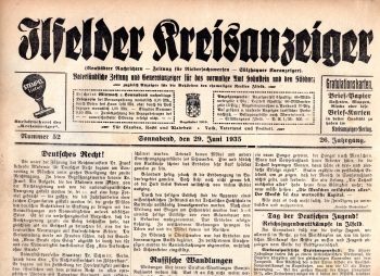 Ilfelder Kreisanzeiger weekly newspaper June 29, 1935