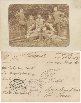 Infanterie Regiment 418 Field postmark on real photo o 14.8.1918