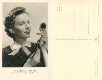 Koerner Ingeborg In the film: Don't be afraid of big animals Order No. G 708