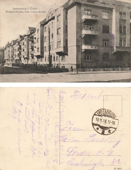 Insterburg Ostpreussen Wiechert Strasse Ecke Luisen Strasse Feldpost 10.11.1918