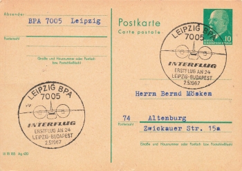 Interflug first flight AN24 Leipzig Budapest May 2, 1967