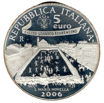 Italien 5 Euro FIFA Fußball WM Deutschland 2006 Polierte Platte