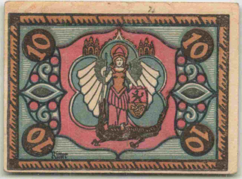 Kahla emergency money note, 1921, 10 Pfennig