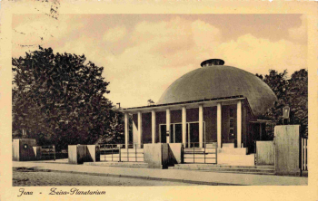 Jena Zeiss Planetarium Landpoststempel Laasdorf über Stadtroda o 1938