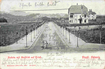 Jocketa Vogtland Ausblick auf Trieb o 1903