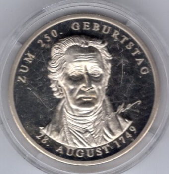 Johann Wolfgang Von Goethe Zum 250. Geburtstag Medaille