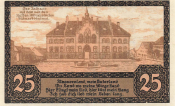 Johannisburg, East Prussia, emergency banknote Pisz 1920