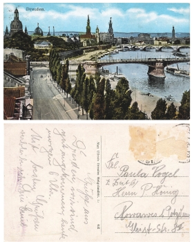 Johannstadt Dresden Terrassenufer Carola Bridge o ca. 1925