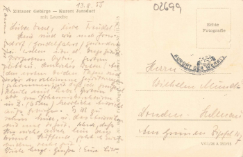 02796 Jonsdorf Zittauer Gebirge o 1955