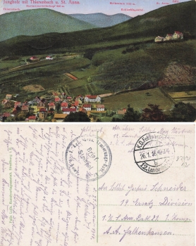 Jungholz with Thierenbach Feldpost 12th Landwehr Division January 26, 1916
