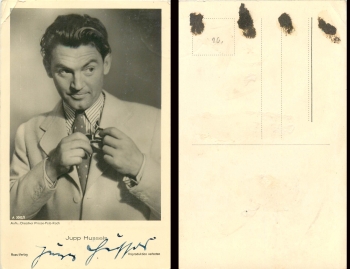 Hussels Jupp Star postcard from Ross-Verlag, with original autograph