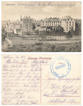 KP Eisenbahn-Bataillon Nr.2 Feldpost 1914 auf AK Bastogne
