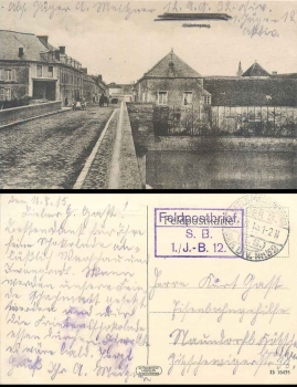 KS 3rd Inf. Div. No.32 1st/J.-B. 12th Field Post Expedition 7.8.1915