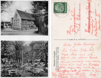 Kaditz Dresden Schneider's Restaurant Wine Shop Altkaditz o 1938