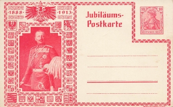 Kaiser Wilhelm II 25 Jähriges Regierungsjubiläum Privatganzsache PP32C35 1913 *