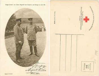 Kaiser Wilhelm and Field Marshal Hindenburg Red Cross Card 1915