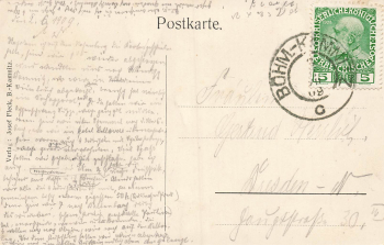 Kaltenherberge Böhmisch Kamnitz  Česká Kamenice o 1909