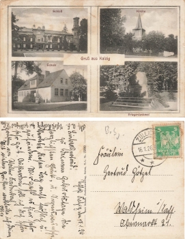 Kalzig Kreis Zuellichau-Schwiebus Ostbrandenburg Schule Kalsk o 16.1.1926