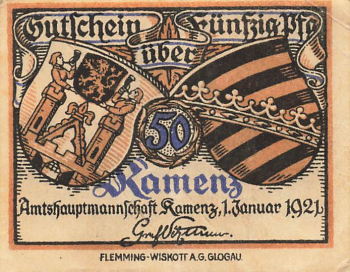 Kamenz Sachsen Notgeldschein 1921