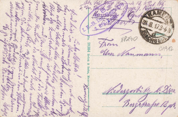 Kamenz Sachsen Feldpost 1.WK I.E.-B. Inf. Regt.178 2. Ers. Komp. 1917