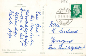 Kamenz Sachsen Lessingmuseum o 1962