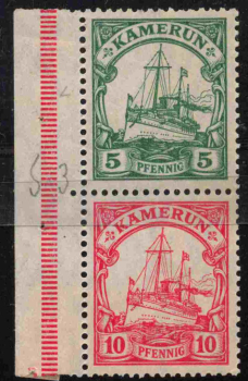 Kamerun Deutsche Post Michel S12 ** postfrisch Zusammendruck aus Markenheftchen Kaiseryacht