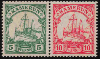 Kamerun Deutsche Post Michel W12 ** postfrisch Zusammendruck aus Markenheftchen Kaiseryacht