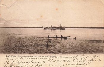 Steamer Gouverneur von Puttkamer Woermann-Linie in the Cameroon River around 1910
