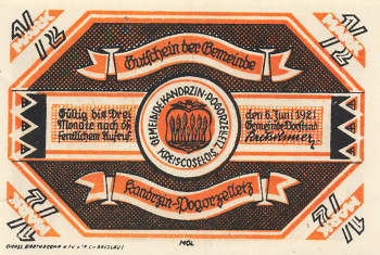 Kandrzin-Pogorzelletz Upper Silesia emergency bank note Kędzierzyn 1921