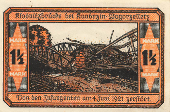 Kandrzin-Pogorzelletz Upper Silesia emergency bank note Kędzierzyn 1921