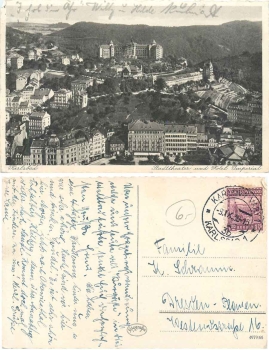 Karlsbad Stadttheater und Hotel Imperial o 9.9.1930