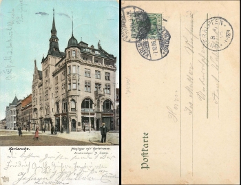 Karlsruhe Moninger mit Karlstrasse o 07.10.1906