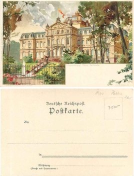 Karlsruhe Hereditary Duke Palais artist card Heinrich Kley * ca. 1900