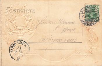 Karlsruhe Prägelitho Die Nymphengruppe Wappen o 1902