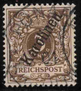 Karolinen Deutsche Post Michel 1 II o gestempelt Krone Adler
