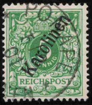 Karolinen Deutsche Post Michel 2 II o gestempelt Krone Adler  
