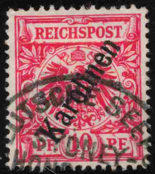 Karolinen Deutsche Post Michel 3 II o gestempelt Krone Adler