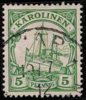 Karolinen Deutsche Post Michel 8 o gestempelt Kaiseryacht