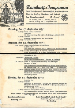 Steamer "Oceana" Hamburg-America Line KdF- trip to Norway September 17, 1935 Gau Magdeburg