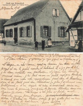 Kesseldorf Schlesien Gasthaus zum Rappen Kotlarka gebraucht 1918