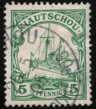 Kiautschou Deutsche Post in China Michel 6 o gestempelt Kaiseryacht