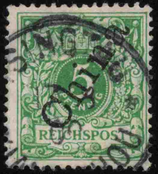 Kiautschou Deutsche Post in China Michel M2II Krone Adler o Tsingtau 17.8.1900