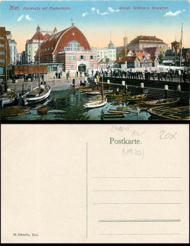 Kiel fish hall with fishing port * around 1920