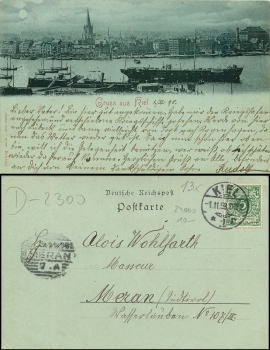 Kiel Mondscheinkarte o 1.11.1898